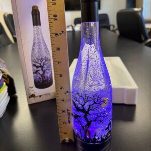 Cracker Barrel Halloween Bottle Glitter Globe  NWOT